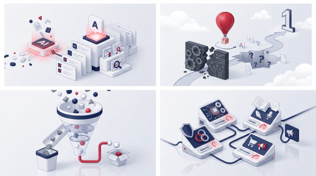 3D-Lead-Strecke mit Website, Formular, Qualitätsfilter und qualifizierter Anfrage.