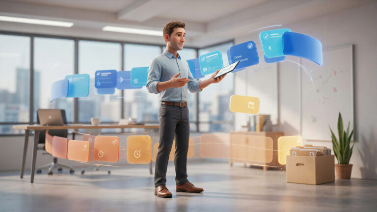 Vertriebsmitarbeiter bereinigt alte Verkaufschancen aus einer CRM-Pipeline
