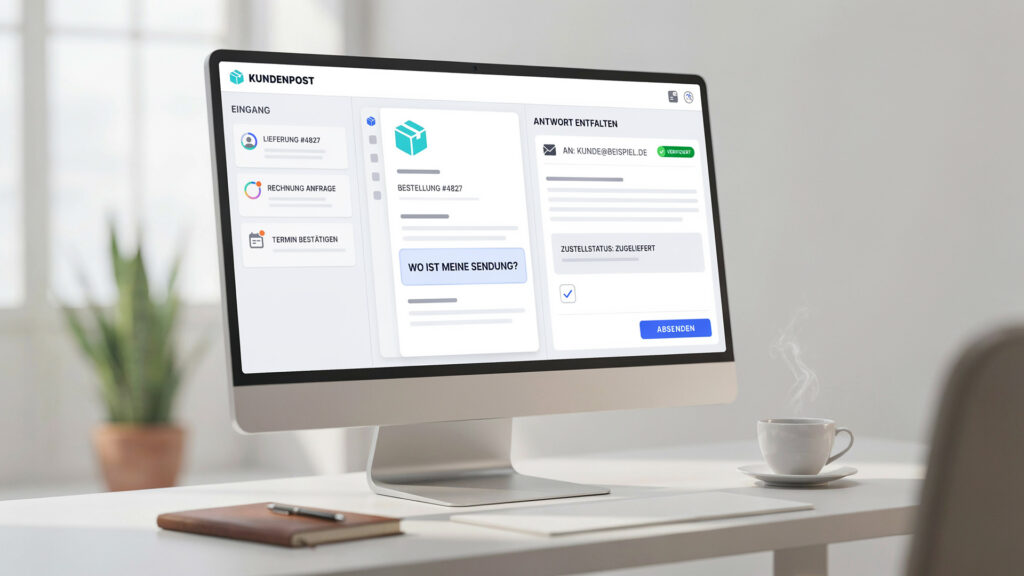 KI prüft Kundenanfragen per E-Mail und erstellt Antwortentwürfe mit verifizierten Auftragsdaten
